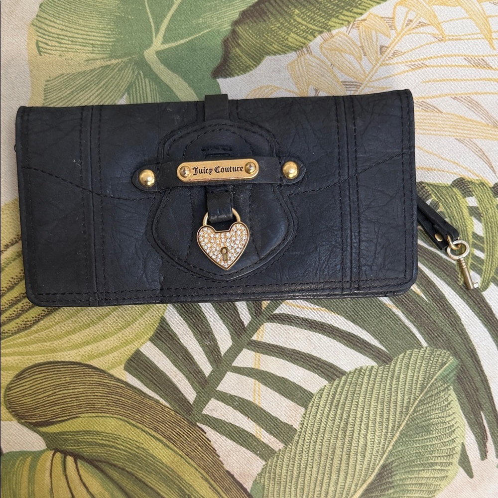 Juicy Couture Black Wallet with Gold Accents